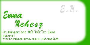 emma mehesz business card